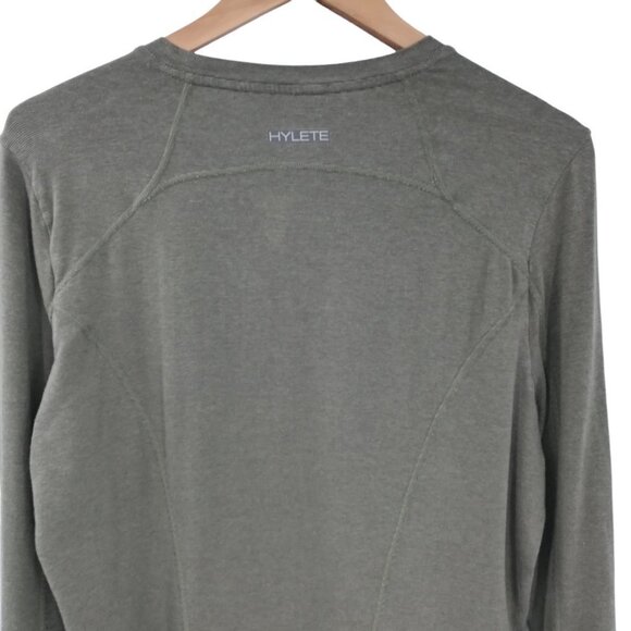 Hylete Green Sriped Bamboo Long Sleeve T-shirt Size M Mens Comfort Workout Crew - Picture 8 of 10